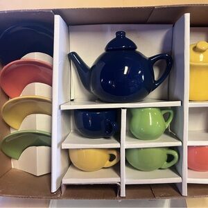 Child’s Colorful Ceramic Tea Set